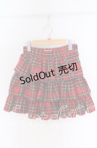 CHOICE / タータンチェックティアードスカート M レッド O-25-10-29-124-PU-SK-IG-OS