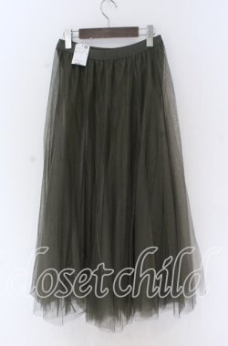 画像2: axes femme / ロングチュールスカート  グリーン O-25-10-29-126-AX-SK-IG-OS
