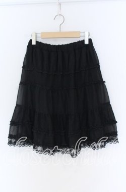 画像1: axes femme / ドットチュール切り替えシフォンスカート  クロ O-25-10-29-127-AX-SK-IG-OS