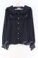 画像1: axes femme POETIQUE / バブーシュカ付ウサギ刺繍ブラウス M ネイビー O-25-10-29-014-AX-BL-OW-OS (1)