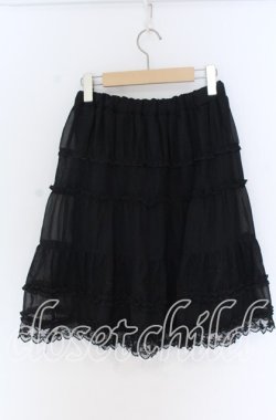 画像3: axes femme / ドットチュール切り替えシフォンスカート  クロ O-25-10-29-127-AX-SK-IG-OS