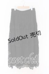 DARK IN LOVE / Gothic ruffle lace long skirt スカート  ブラック O-25-10-29-131-PU-SK-IG-OS