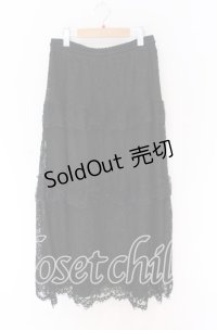 DARK IN LOVE / Gothic ruffle lace long skirt スカート  ブラック O-25-10-29-131-PU-SK-IG-OS