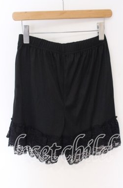 画像3: axes femme / 裾レースデザインペチパンツ F クロ O-25-10-29-133-AX-PA-OW-OS