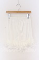 画像1: 【SALE】axes femme / 裾レースデザインペチパンツ F シロ O-25-10-29-134-AX-PA-OW-ZT131 (1)