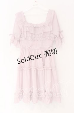 画像1: 【SALE】axes femme POETIQUE / ギャザーフリルワンピース M ピンク O-25-10-29-015-AX-OP-OW-ZT027