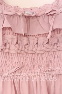 画像2: axes femme POETIQUE / ギャザーフリルワンピース M ピンク O-25-10-29-015-AX-OP-OW-ZT1212G