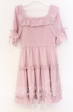 画像3: axes femme POETIQUE / ギャザーフリルワンピース M ピンク O-25-10-29-015-AX-OP-OW-ZT1212G