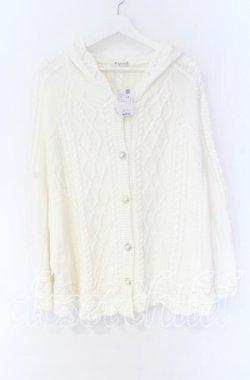 画像1: axes femme / ケーブルニットポンチョ M キナリ O-25-10-29-016-AX-JA-OW-OS