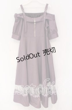 画像1: axes femme / オフショル風ストライプワンピース F ラベンダー O-25-10-29-017-AX-OP-OW-ZT085