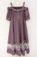 画像1: axes femme / オフショル風ストライプワンピース F ラベンダー O-25-10-29-017-AX-OP-OW-ZT085 (1)