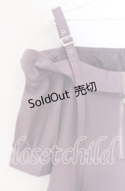 画像2: axes femme / オフショル風ストライプワンピース F ラベンダー O-25-10-29-017-AX-OP-OW-ZT085