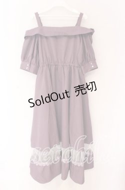 画像4: axes femme / オフショル風ストライプワンピース F ラベンダー O-25-10-29-017-AX-OP-OW-ZT085