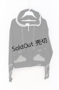 axes femme POETIQUE / ドットチュール使いパーカー M クロ O-25-10-29-020-AX-TO-OW-OS