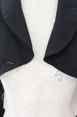 画像2: MARBLE / エンブレムチェーン付き姫袖ショートジャケット  ブラック×ホワイト O-25-10-29-023-GO-JA-IG-OS