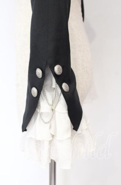 画像3: MARBLE / エンブレムチェーン付き姫袖ショートジャケット  ブラック×ホワイト O-25-10-29-023-GO-JA-IG-OS