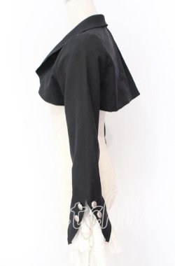 画像4: MARBLE / エンブレムチェーン付き姫袖ショートジャケット  ブラック×ホワイト O-25-10-29-023-GO-JA-IG-OS