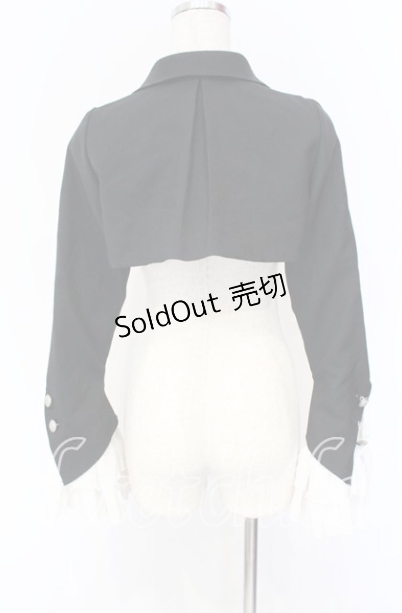 画像5: MARBLE / エンブレムチェーン付き姫袖ショートジャケット  ブラック×ホワイト O-25-10-29-023-GO-JA-IG-OS (5)