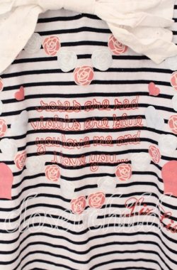 画像2: LIZ LISA / ボーダーリボンTシャツ  ネイビー×シロ O-25-10-29-026-LO-TO-IG-OS
