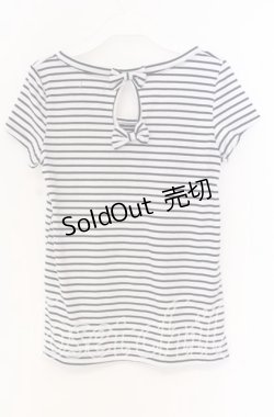 画像3: 【SALE】LIZ LISA / ボーダーリボンTシャツ  ネイビー×シロ O-25-10-29-026-LO-TO-IG-ZT326