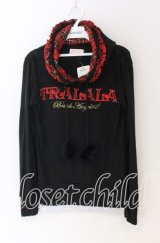 TRALALA  / チェックフリルシャギーフーディ  アカ×クロ O-25-10-29-027-LO-TO-IG-ZT281