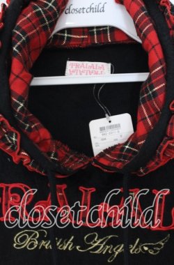 画像2: TRALALA  / チェックフリルシャギーフーディ  アカ×クロ O-25-10-29-027-LO-TO-IG-ZT281
