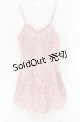 axes femme / オパール花パネルフレアーワンピース  ピンク O-25-10-29-028-AX-SK-IG-OS