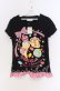 画像1: TRALALA / スウィーツプリントTシャツ  クロ O-25-10-29-029-LO-TO-IG-OS (1)