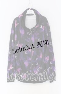 NieR Clothing / 和柄ZIP PARKA【折鶴】 パーカー  ブラック×パープル O-25-10-29-030-PU-TO-IG-OS