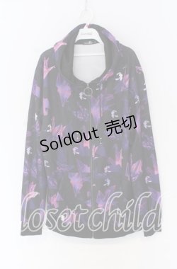 画像1: NieR Clothing / 和柄ZIP PARKA【折鶴】 パーカー  ブラック×パープル O-25-10-29-030-PU-TO-IG-OS