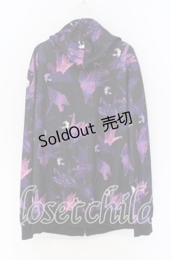画像2: NieR Clothing / 和柄ZIP PARKA【折鶴】 パーカー  ブラック×パープル O-25-10-29-030-PU-TO-IG-OS
