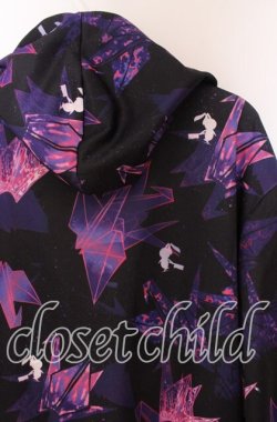 画像3: NieR Clothing / 和柄ZIP PARKA【折鶴】 パーカー  ブラック×パープル O-25-10-29-030-PU-TO-IG-OS