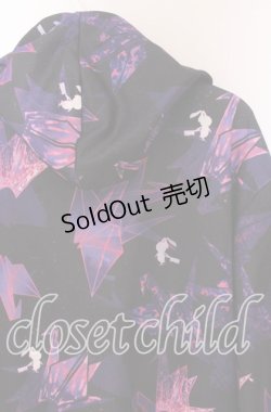 画像3: NieR Clothing / 和柄ZIP PARKA【折鶴】 パーカー  ブラック×パープル O-25-10-29-030-PU-TO-IG-OS