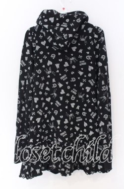 画像3: PEACE NOW / アイコン総柄ジップパーカー M ブラック O-25-10-29-031-PU-TO-IG-OS