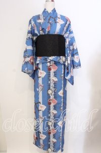 axes femme POETIQUE / セパレート浴衣セット  ブルー O-25-10-30-001-AX-OP-IG-ZT002