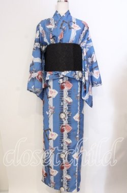 画像1: axes femme POETIQUE / セパレート浴衣セット  ブルー O-25-10-30-001-AX-OP-IG-OS