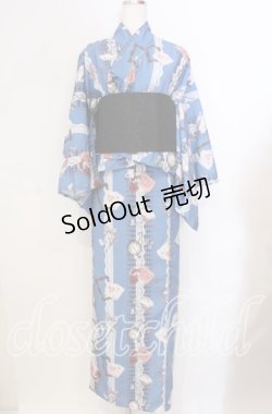 画像1: axes femme POETIQUE / セパレート浴衣セット  ブルー O-25-10-30-001-AX-OP-IG-ZT002