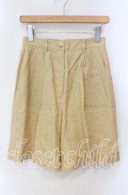 画像1: INGEBORG / リネンハーフパンツ  カーキイエロー O-25-10-30-025-LO-PA-OW-OS