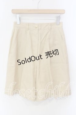 画像1: INGEBORG / リネンハーフパンツ  カーキイエロー O-25-10-30-025-LO-PA-OW-OS