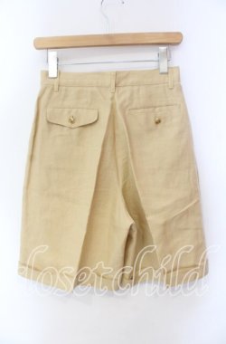 画像2: INGEBORG / リネンハーフパンツ  カーキイエロー O-25-10-30-025-LO-PA-OW-OS