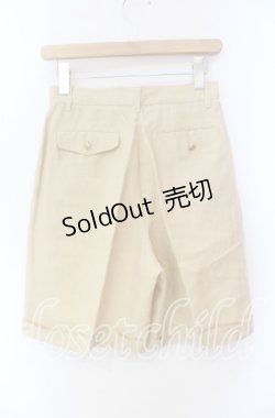 画像2: INGEBORG / リネンハーフパンツ  カーキイエロー O-25-10-30-025-LO-PA-OW-OS