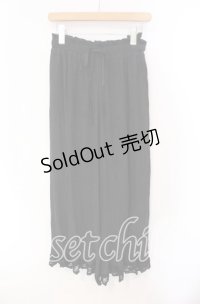 axes femme / 選べる着丈楊柳ワイドパンツ  クロ O-25-10-30-026-AX-PA-IG-OS