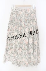 INGEBORG / エミリーローズ柄スカート  ミントブルー系 O-25-10-30-029-LO-SK-OW-OS