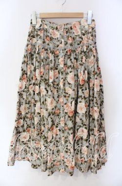 画像1: INGEBORG / エミリーローズ柄スカート  ミントブルー系 O-25-10-30-029-LO-SK-OW-OS