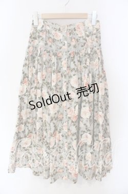画像1: INGEBORG / エミリーローズ柄スカート  ミントブルー系 O-25-10-30-029-LO-SK-OW-OS