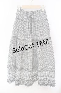 PINK HOUSE / ハートワッペン付きギンガムスカート  クロ O-25-10-30-032-LO-SK-OW-OS