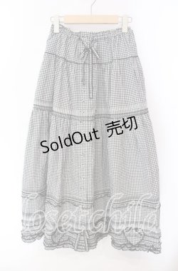 画像1: PINK HOUSE / ハートワッペン付きギンガムスカート  クロ O-25-10-30-032-LO-SK-OW-OS