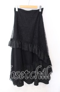 h.naoto Blood / チャーチptレースレイヤードスカート  ブラック O-25-10-30-033-HN-SK-OW-OS