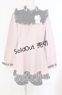 画像1: DearMyLove / ハートチョーカーヨークセットアップ 3L ピンク×クロ O-25-10-30-004-EL-OP-OW-OS