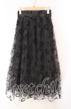 画像1: axes femme / フロッキーチュールスカート  クロ O-25-10-30-036-AX-SK-IG-OS